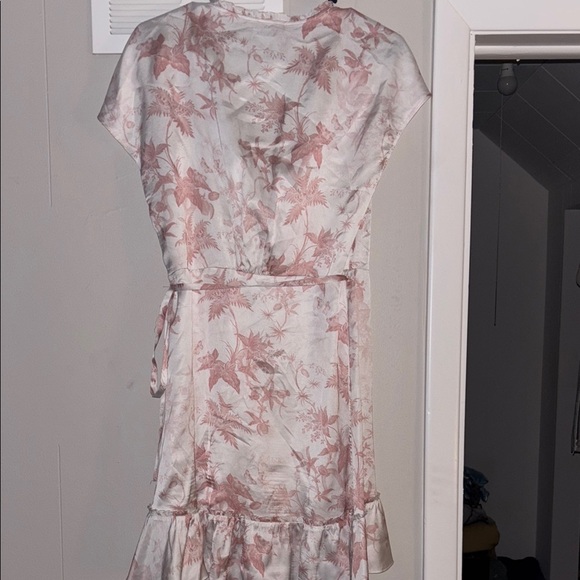 All Saints Pink and White Ruffled Wrap Sundress size 6 - Picture 6 of 8